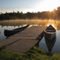 Canoes at dawn.