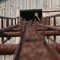 Bale elevator heading up to the mow in the barn at home.