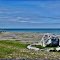 Collingwood beach and a stone. You will not likely see the other end of the lake, even if the sky is clear!