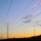 sunset in the power line easement