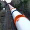 Wind turbine towers train at Shanly Rd (5/5)