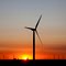 Sunrise on windmill farm, from route 65, Indiana.