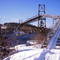 Snowmobile bridge over the Manicougan River