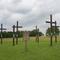 large crosses with metal plates of names of more than 600 Catholic Potawatomie indians buried nearby, Saint Philippine Duchesne Shrine, Linn County, KS