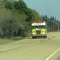 The Prairie Highway With A Fire Truck Rushing To A Massive Wildfire Just West of Devon, Alberta (Southwest of Edmonton) May 15th, 2011 (Same Day The Massive Slave Lake AB Fire Broke Out