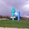 Panneau à l'entrée de la ville