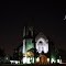 New moon over Queen of all Saints Basilica