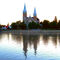 L'église St-Romuald se reflétant dans la rivière Yamaska au petit matin, Farnham