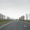 Arbres enlignés sur l`autoroute des cantons de l`est