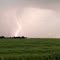 A Bright, Angled Lightning Bolt During A Severe Thunderstorm North of Edmonton Aug '12