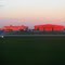 Hangars in the sunset at Pierre Eliott Trudeau Airport - Montreal