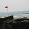 Flag in ocean