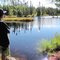 Julien en attente, bord d'un lac, secteur du Réservoir Gouin , sept. 2011.