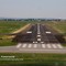 Landing, approaching runway at Spring Bank Airport, west of Calgary, Alberta