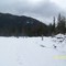 Trail under snow, on Heart Lake Loop Trail