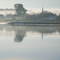 Loggieville Wharf in early morning fog