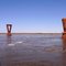 Bridge construction across Mackenzie River, July 2009