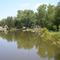 looking north across lake from William Allen White bust, Peter Pan Park, Emporia, KS