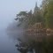 Island lake mist