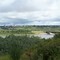 View of North Battleford from opposite side of Saskatchewan River, Yellowhead Hwy across bridge.