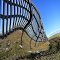 snow fence with a curve