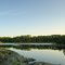 Calm river at dusk