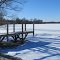Park Lake public boat launch in  winter