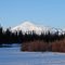 Mt Sanford From The Slana River Bridge