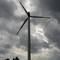 wind turbine in full action