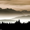 Hazy Mountains in Winter