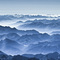 Morning fog in the Alps