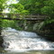 Spillway and Swinging Bridge from Smokey Valley Lake at Carter Caves State Resort Park