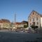 Hammelburg, Marktplatz mit Baustelle und Rathaus