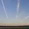 Triple jet contrails, near NWS office in McGrath, Alaska