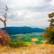 View west from Breitenstein to the Teck Castle. Baden-Württemberg, Germany.