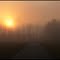 Abendrot im Herbstnebel