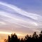 Lindthaler Heide, Sonnenaufgang mit Flugzeugspur
