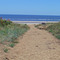 Wangerooge, Blick durch Dünen auf das Jadefahrwasser, Jul 2006