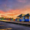 Sunset over the boxes