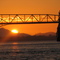 The bridge to Puget Island, at sunset.