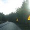"Dangerous motorcycle road" and "Centre grooved road". These signs are put up in four places on this road.