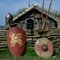 Fotevikens Vikingareservat,czyli skansen wikingów, jedna z chat, (rekonstrukcja), Skania, Szwecja, 17-08-2011