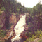 The waterfall Helvetesfallet in river Ämån northeast of Orsa in Dalarna County. July 1990.