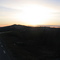 Zon achter Kiruna 's nachts.