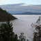 Lake Oroville covered in fog