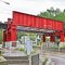 Bright Red Railroad Bridge