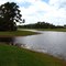 Retension pond next to road