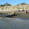 Beaching the skiffs