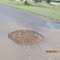 Pothole on the road to Bela Bela South Africa