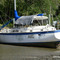 Sailboat aground at low tide